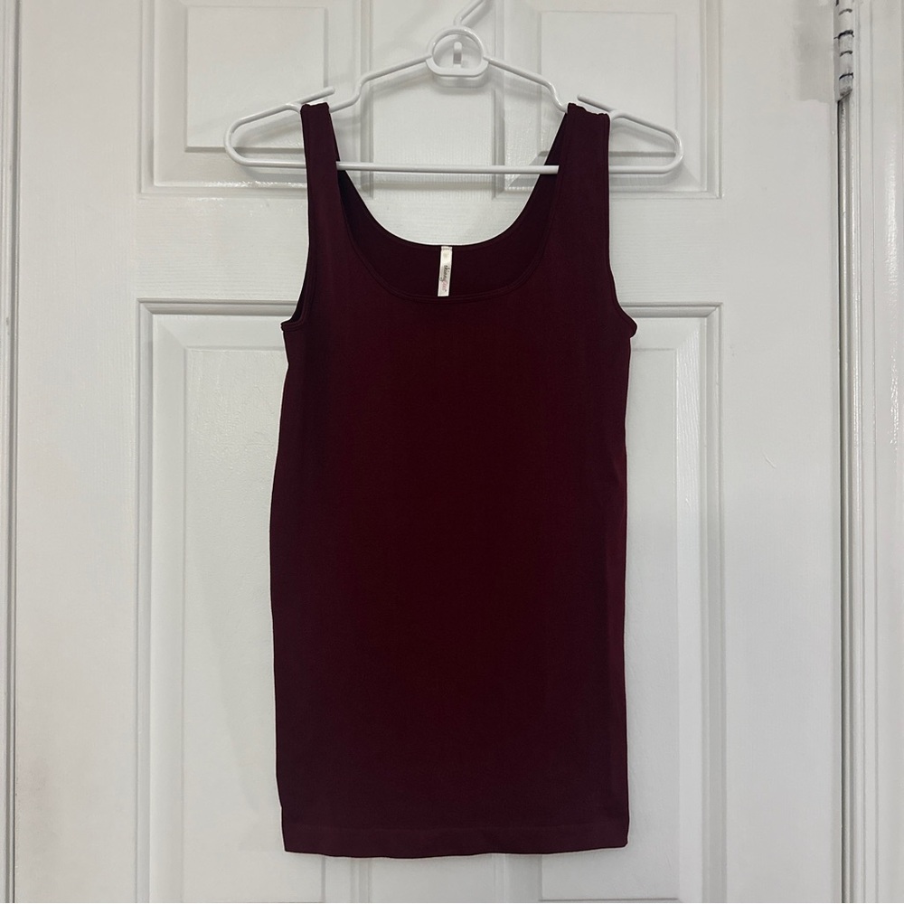 Skinny Tees Burgundy Stretchy Tank Top